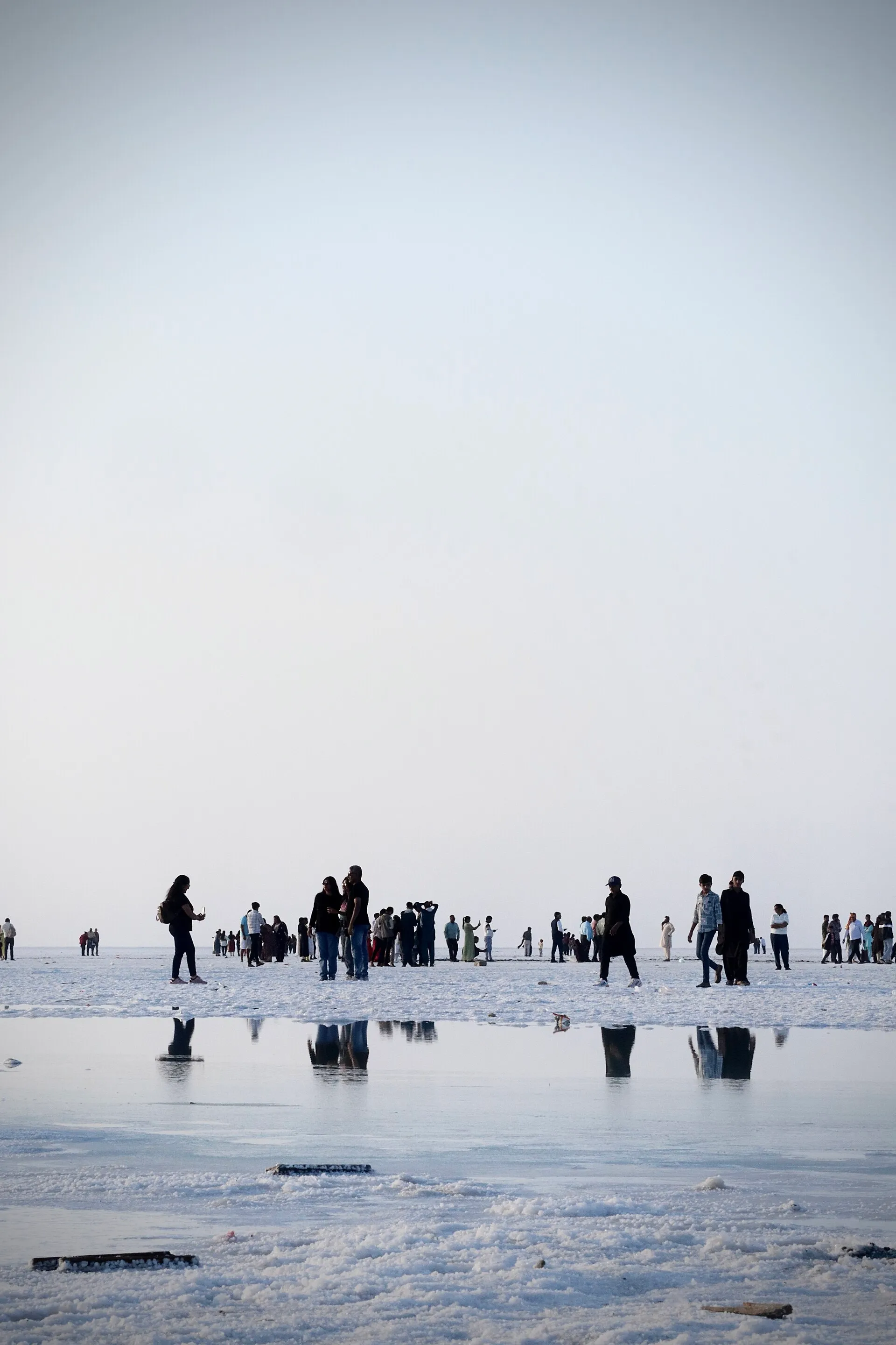 A local Kutch tour guide against the White Rann of Kutch